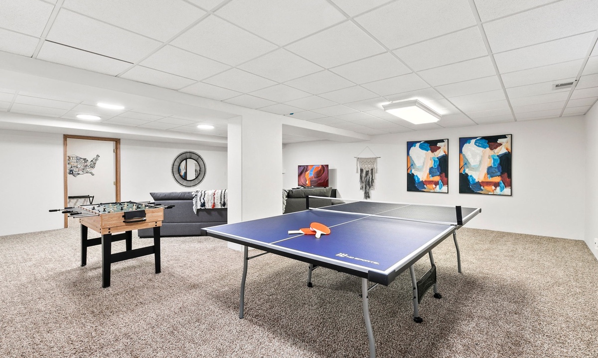 Basement | Game Area with Ping Pong Table and Foosball