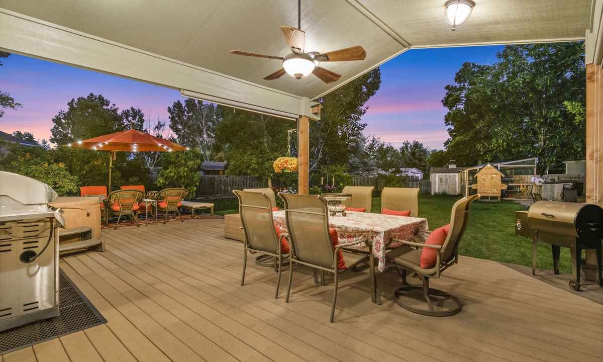 Covered Deck | Enjoy a homemade dinner in this beautiful setting!