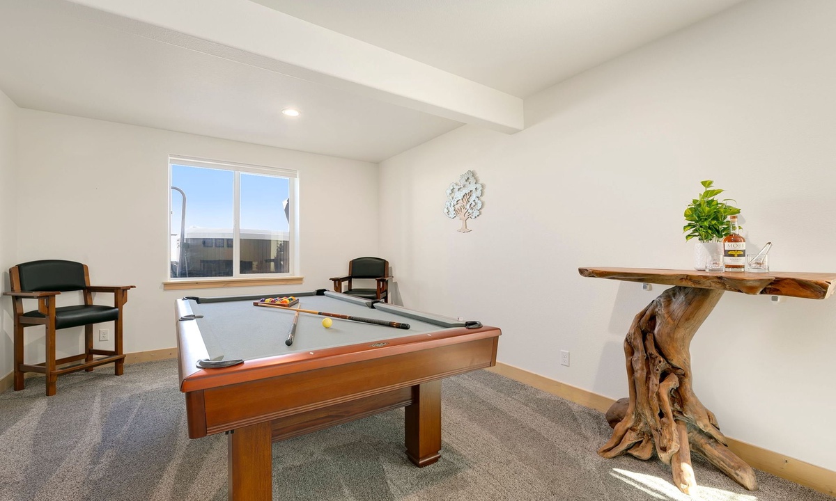 Game Area | Pool Table, Card Table and Media Area | Hot Tub in Backyard!
