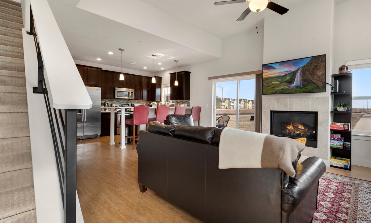 Open Concept | Living Area and Kitchen