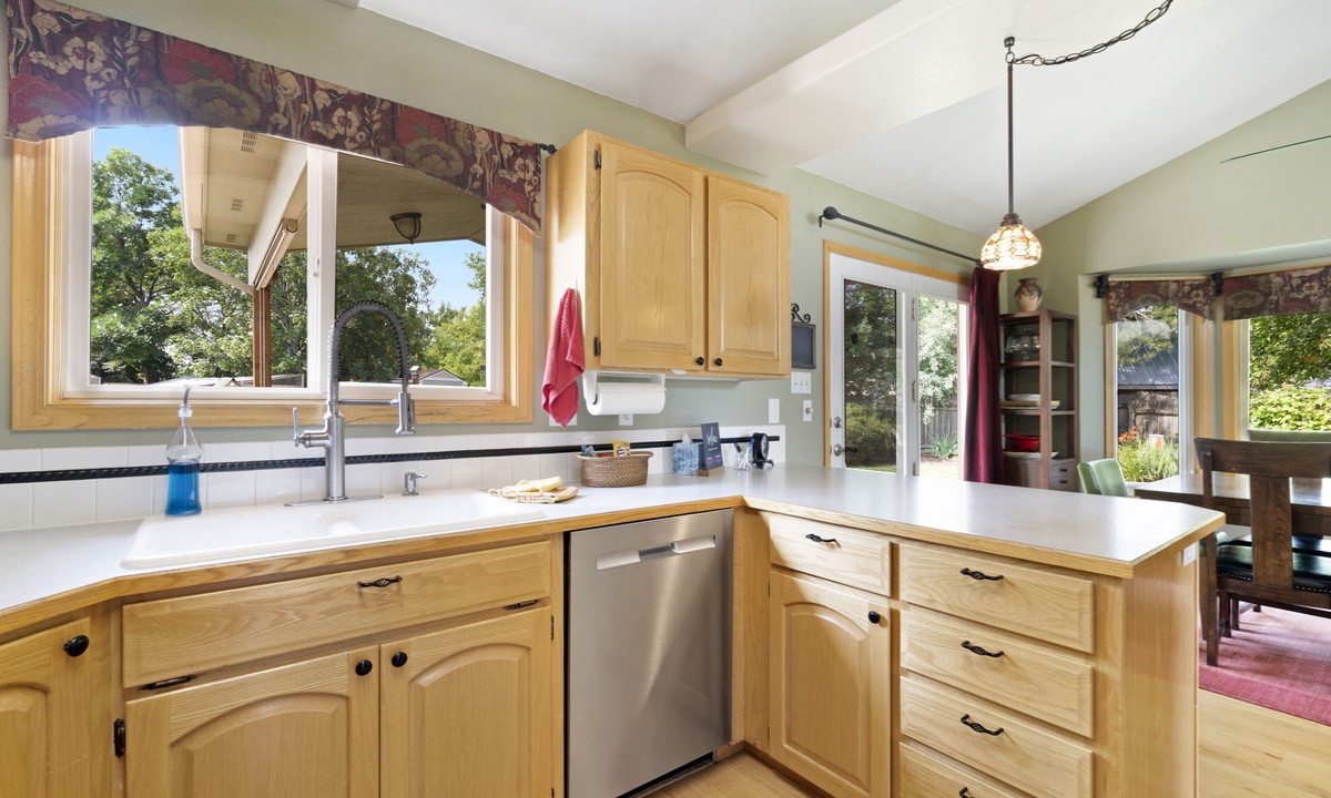 Chef's Kitchen | The window looks out over the platform deck!