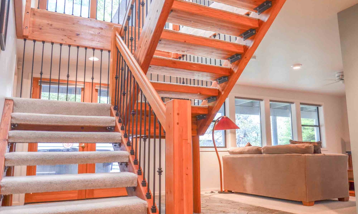 Stairs leading to upstairs living room