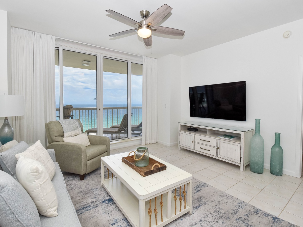 Silver Beach Towers East 1102 - Living Area with Balcony Access