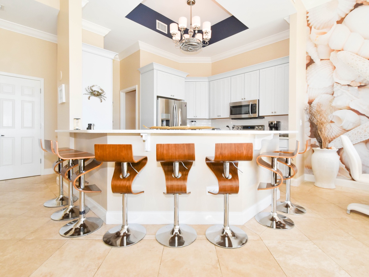 Silver Shells St. Croix 201- Breakfast Bar Area