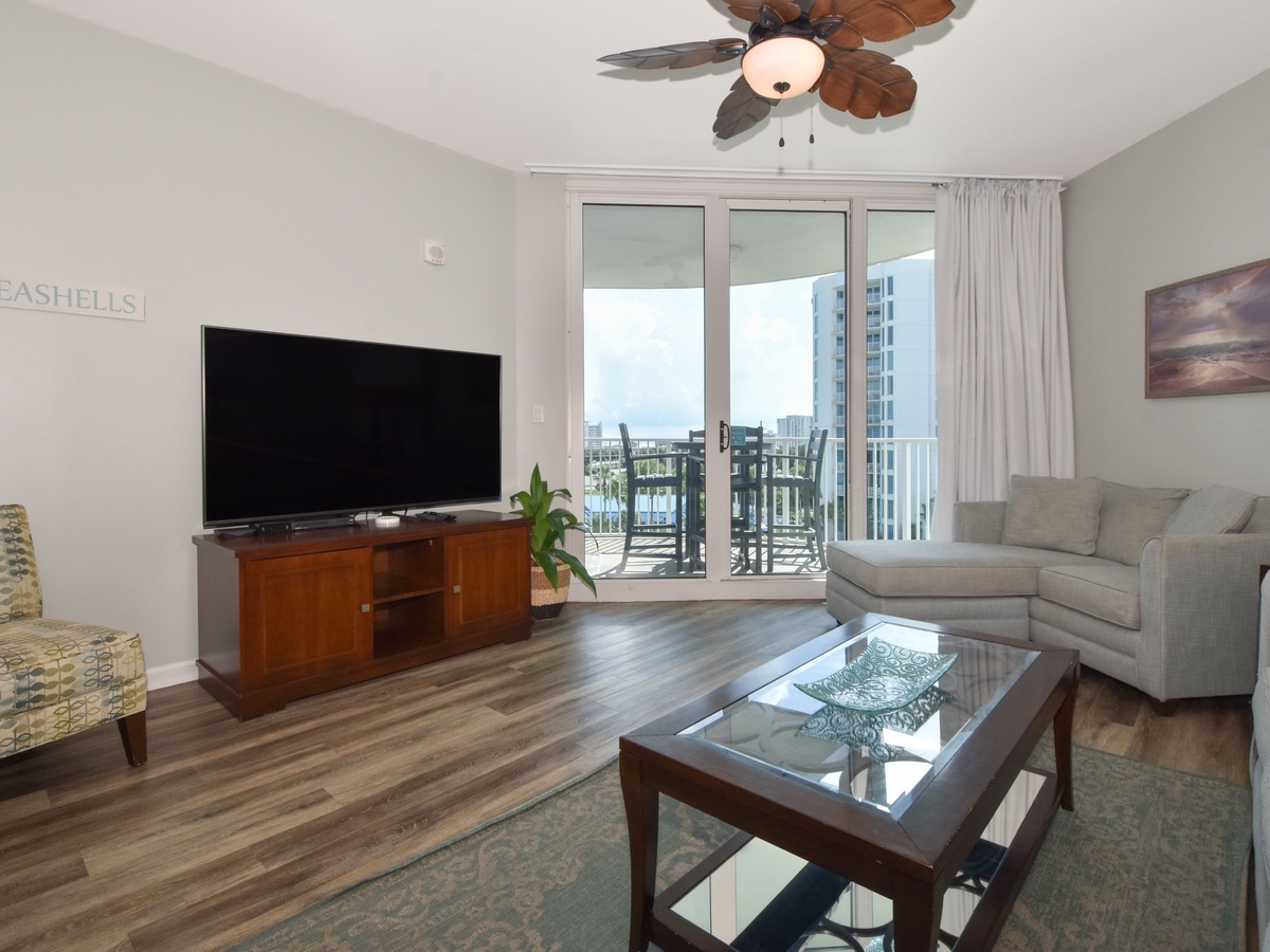 The Palms of Destin 1609 - Living Area with Balcony