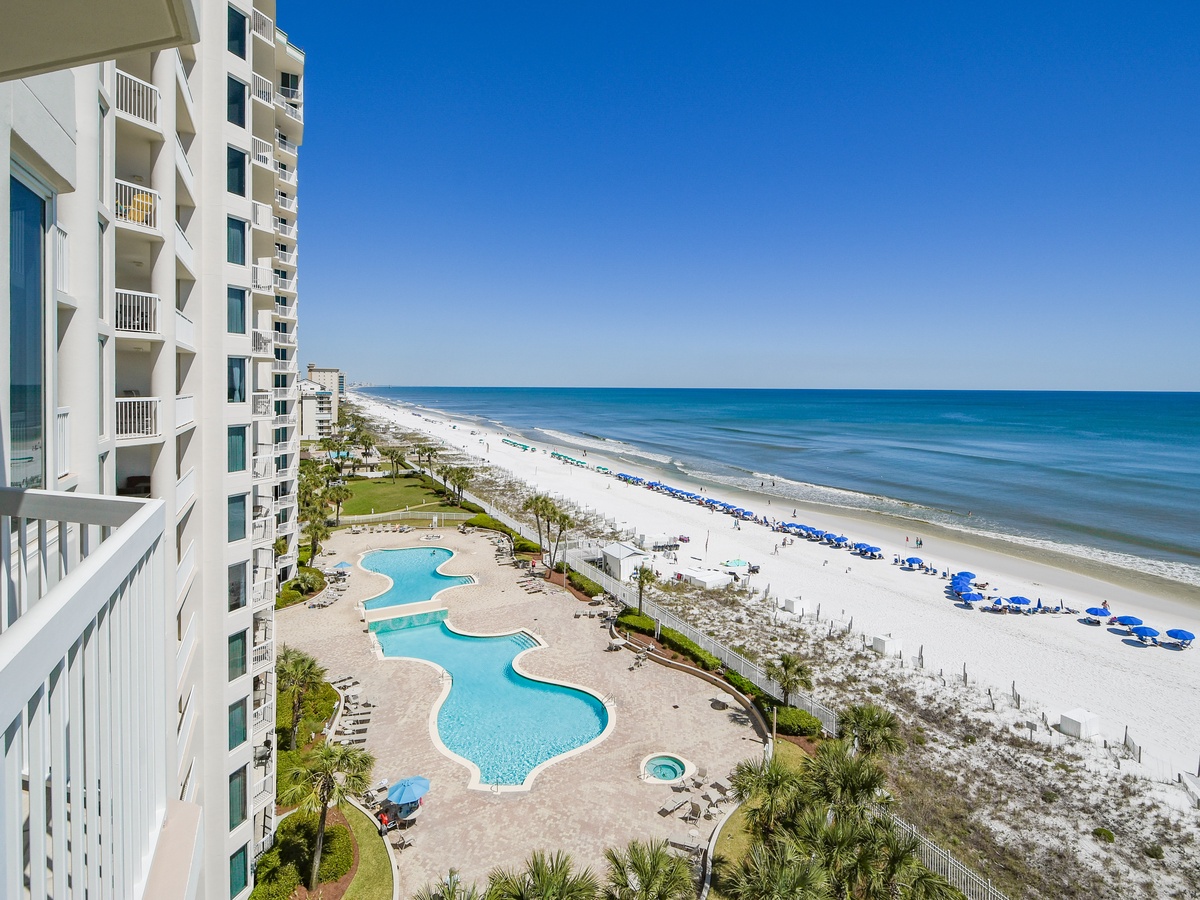 Silver Beach Towers West 805 - Balcony View of Pool