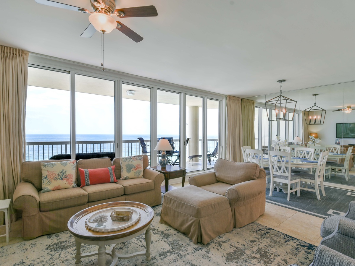 Silver Beach Towers West 1503 - Living Area with Balcony Access