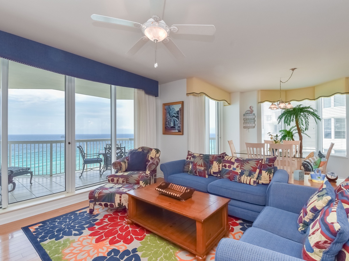 Silver Beach Towers East 1206 - Living Area with Private Balcony