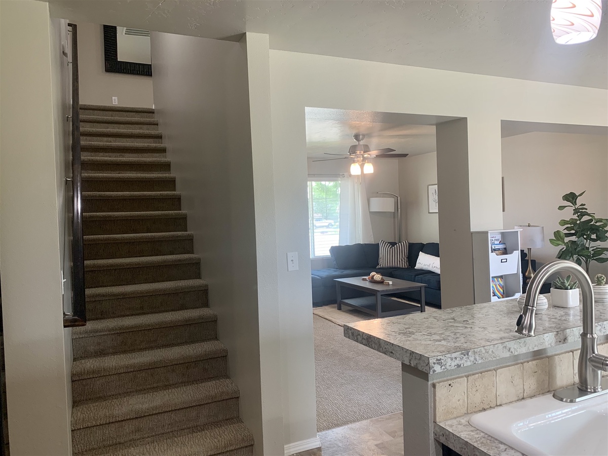 Stair Case Right Off the Kitchen