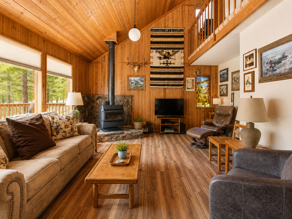 Cozy living room with fireplace