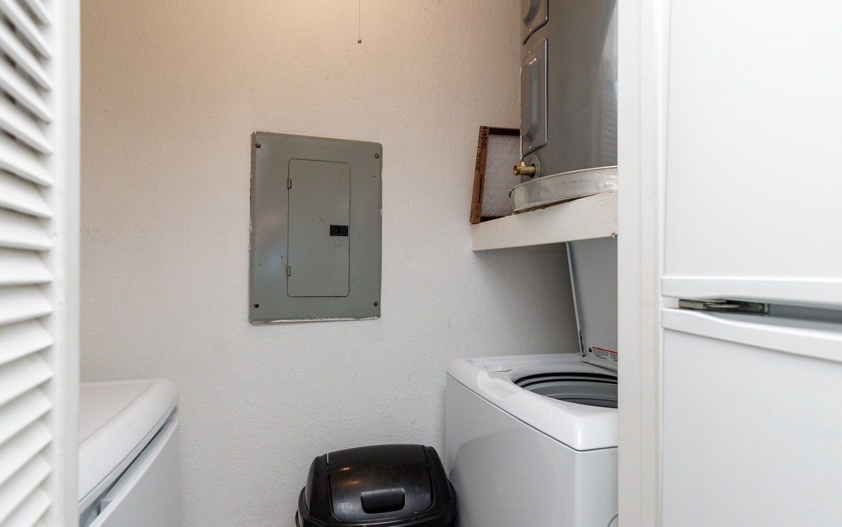 Your laundry needs are covered with a convenient washer and dryer right in your space.