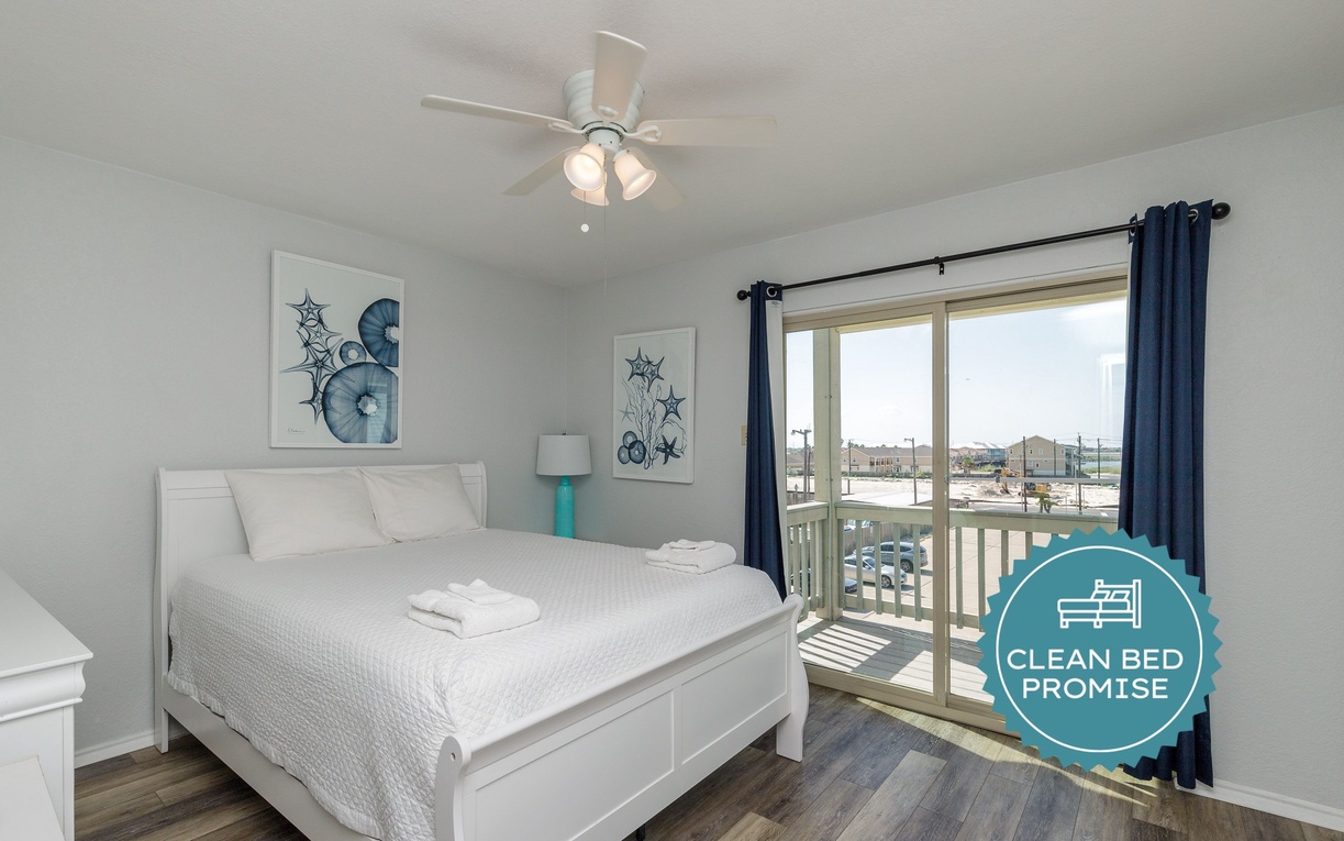 Sleep better at Padre Escapes with our exclusive Clean Bed Promise, providing fresh linens, comforters, and towels washed at high temperatures exceeding CDC recommendations, setting us apart for a truly restful vacation