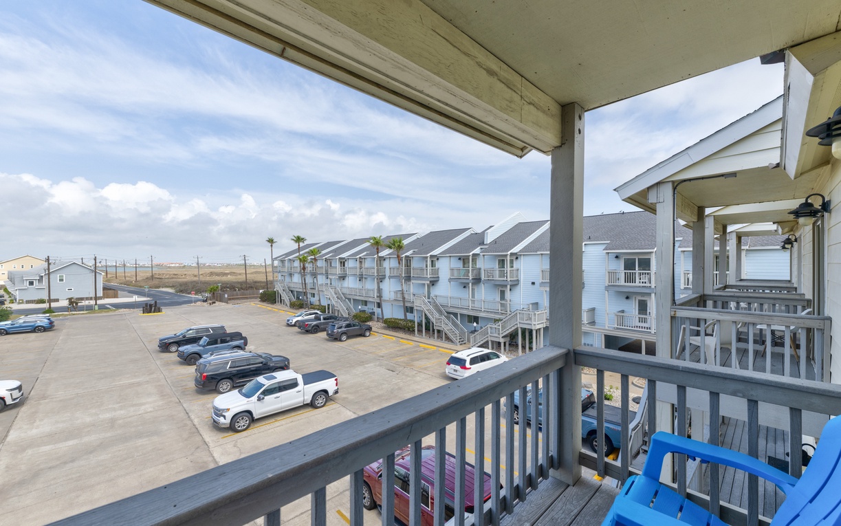 Enjoy people watching from the guest bedroom balcony