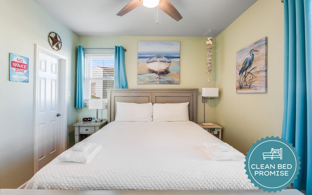 Clean Bed Promise: We wash every sheet, towel, and comforter after each stay at our in-house professional facility at over 140°F, exceeding CDC standards.