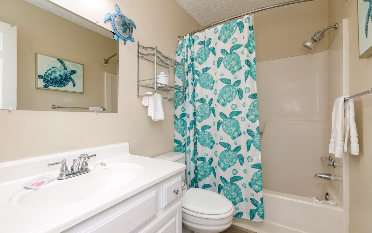 Second floor guest bathroom, right outside the guest bedroom