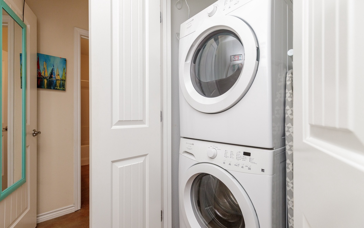 Your private washer and dryer ensure fresh linens throughout your stay in this convenient laundry nook.