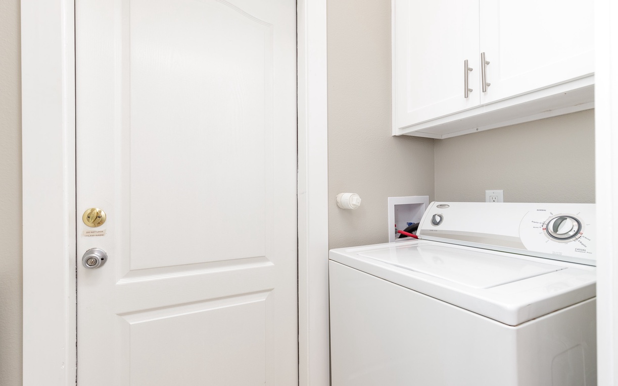 Your private laundry room makes extended stays effortless with convenient in-unit washing facilities and ample storage.