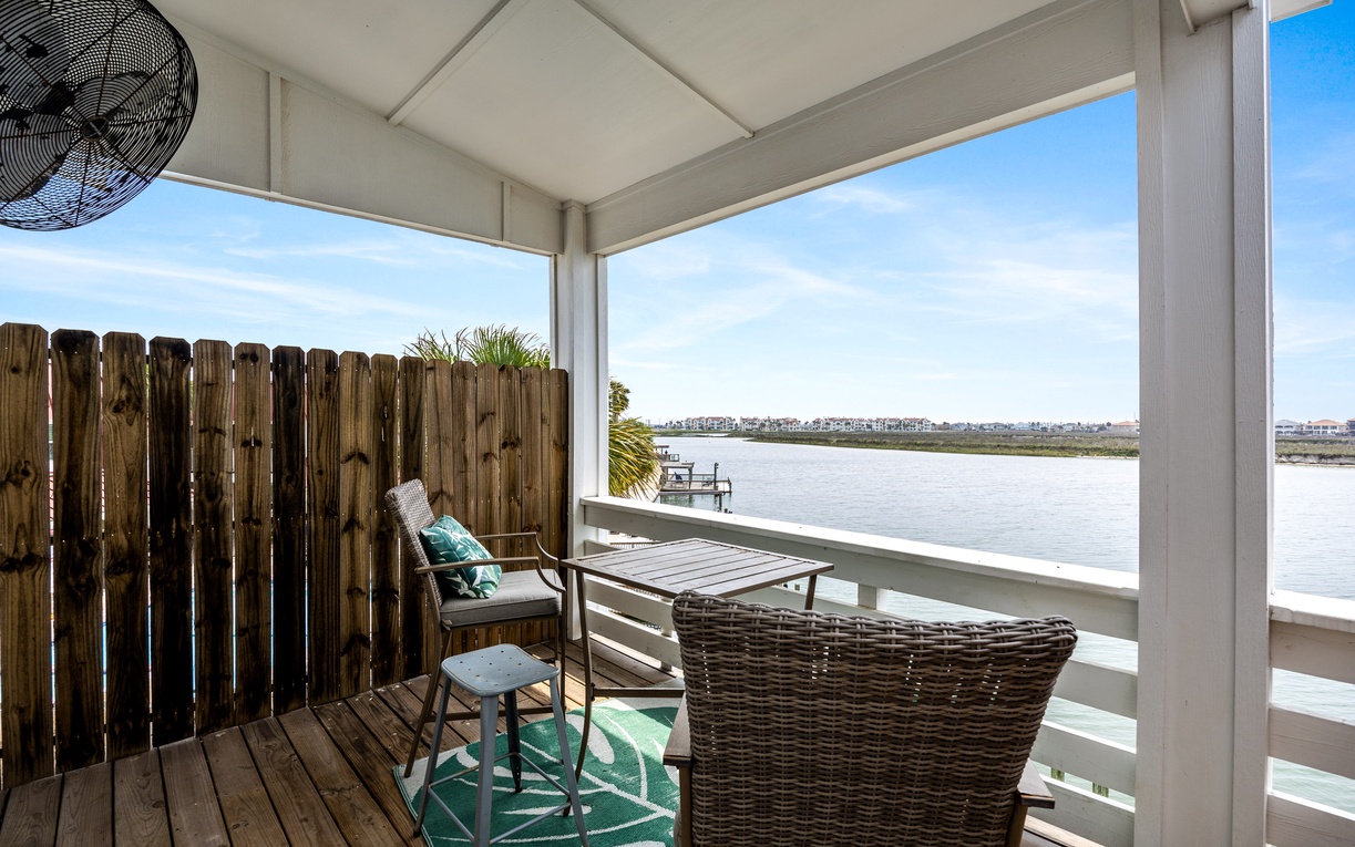 Sip your morning coffee on your private covered terrace while soaking in stunning water views and gentle bay breezes.