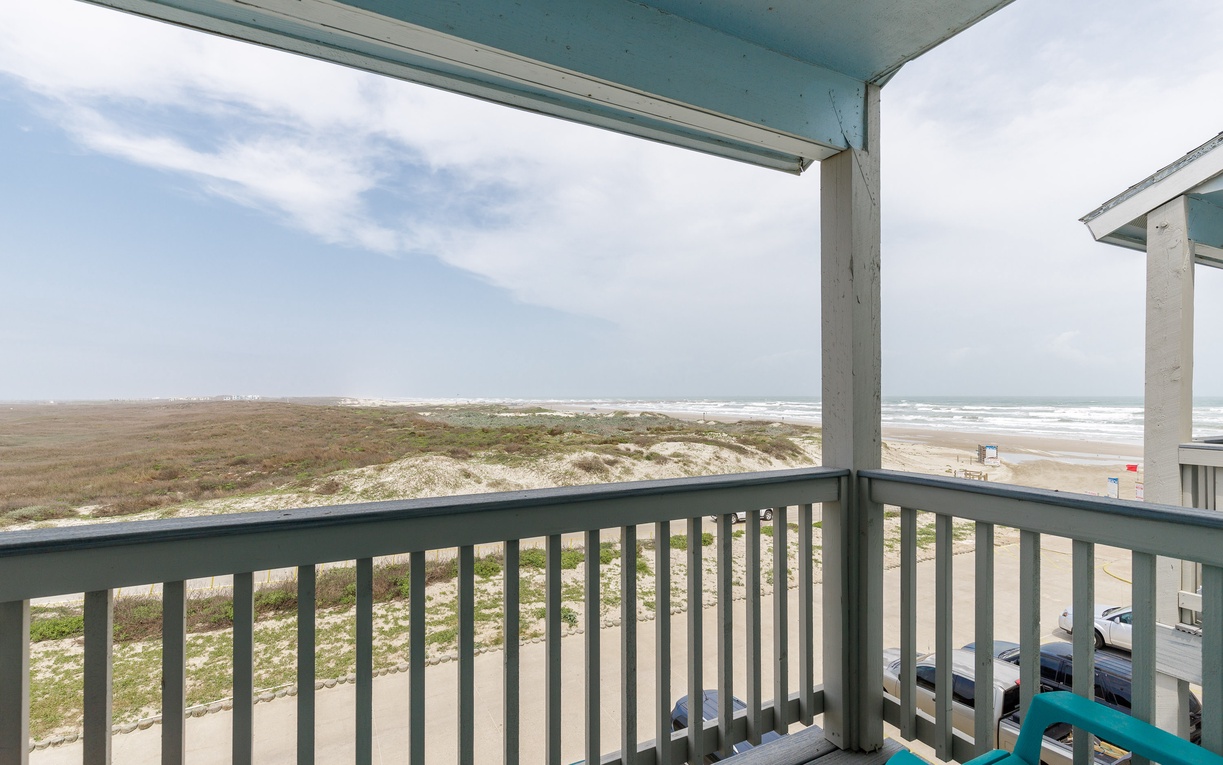 Wake up to endless gulf views from your primary bedroom's private balcony, where morning coffee tastes even better with sea breezes and waves.