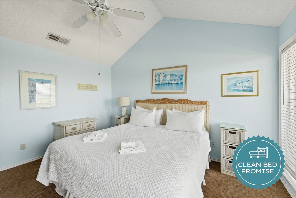 Drift off in your coastal-inspired bedroom, where soft linens and natural light create a peaceful escape. Step onto your private balcony to greet the day.