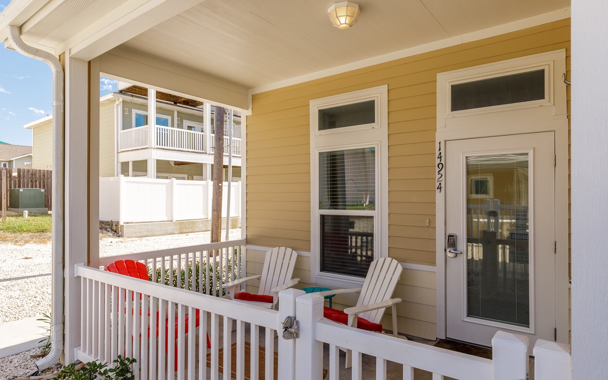 Step onto your welcoming front porch where Adirondack chairs await your morning coffee and evening conversations.