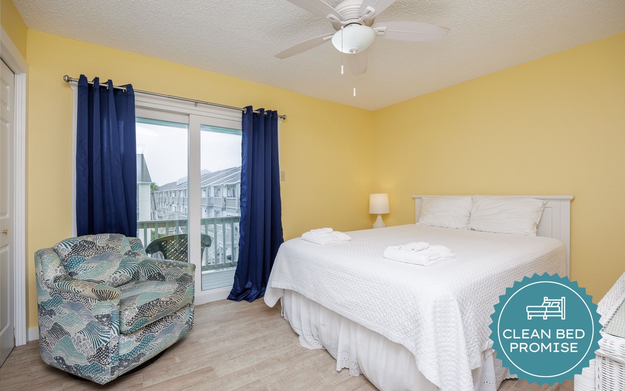 Sleep better at Padre Escapes with our exclusive Clean Bed Promise, providing fresh linens, comforters, and towels washed at high temperatures exceeding CDC recommendations, setting us apart for a truly restful vacation