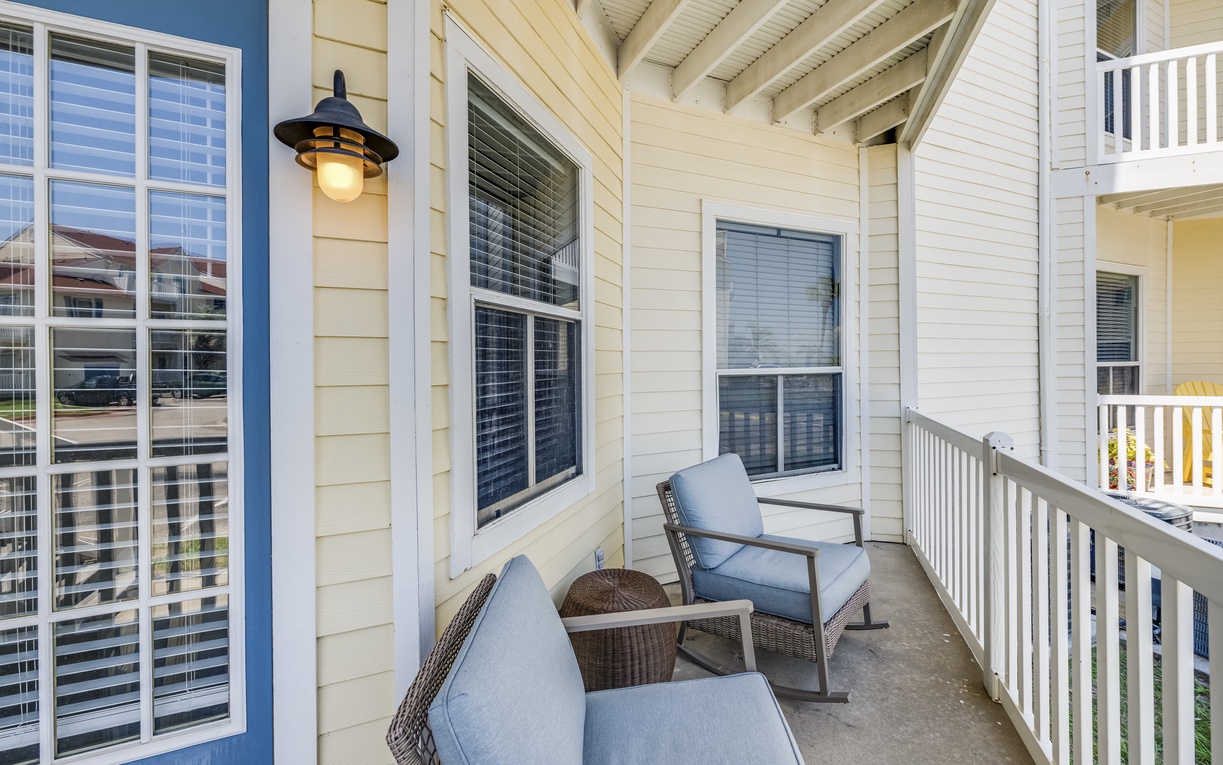 Settle into your private balcony with comfy chairs and a side table, perfect for morning coffee or evening relaxation.