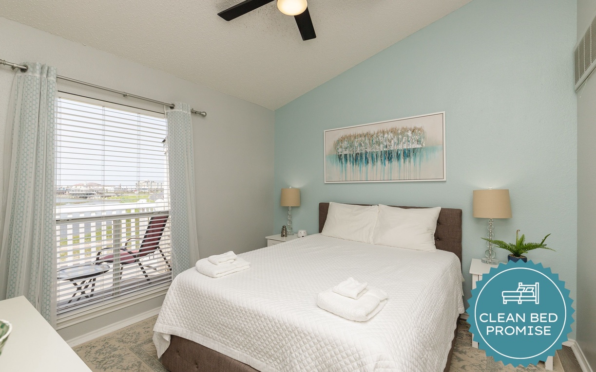 Clean Bed Promise: We wash every sheet, towel, and comforter after each stay at our in-house professional facility at over 140°F, exceeding CDC standards.
