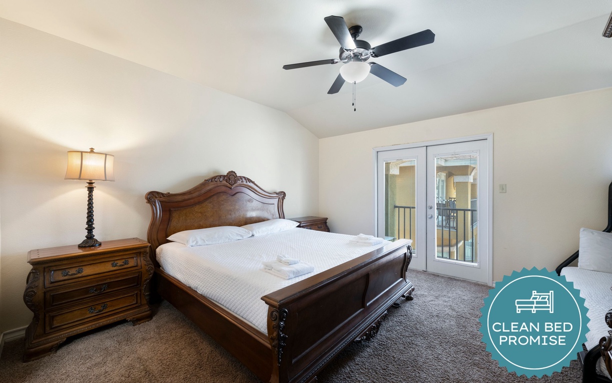 Sleep better at Padre Escapes with our exclusive Clean Bed Promise, providing fresh linens, comforters, and towels washed at high temperatures exceeding CDC recommendations, setting us apart for a truly restful vacation.