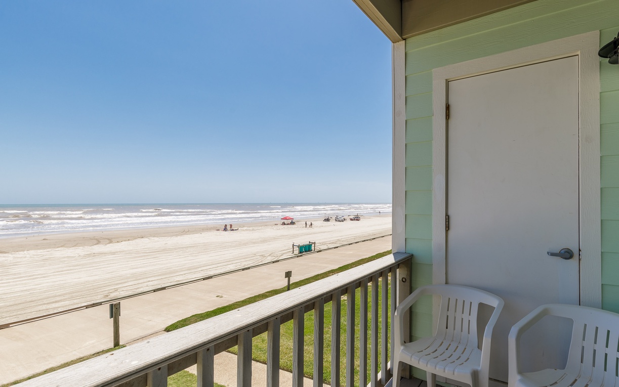 Your private beachfront balcony offers stunning beach views, where you can sip morning coffee while watching waves roll in.