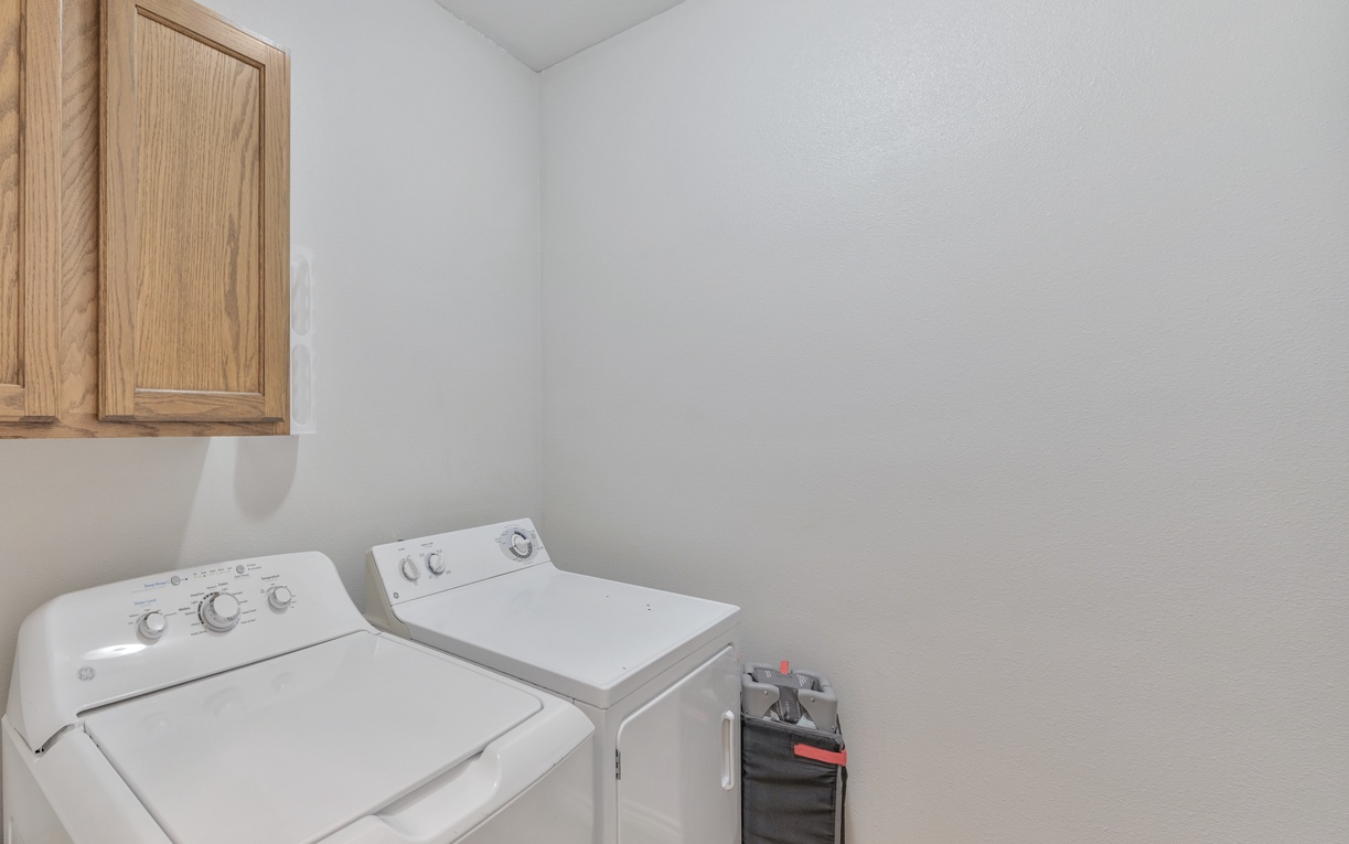 Enjoy the convenience of your own in-unit laundry room with full-sized washer and dryer for fresh clothes throughout your stay.