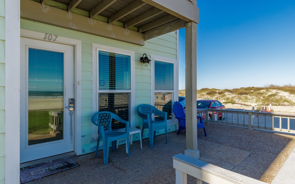 Your private beachfront patio offers the perfect spot to unwind with morning coffee or evening cocktails, just steps from the sand.