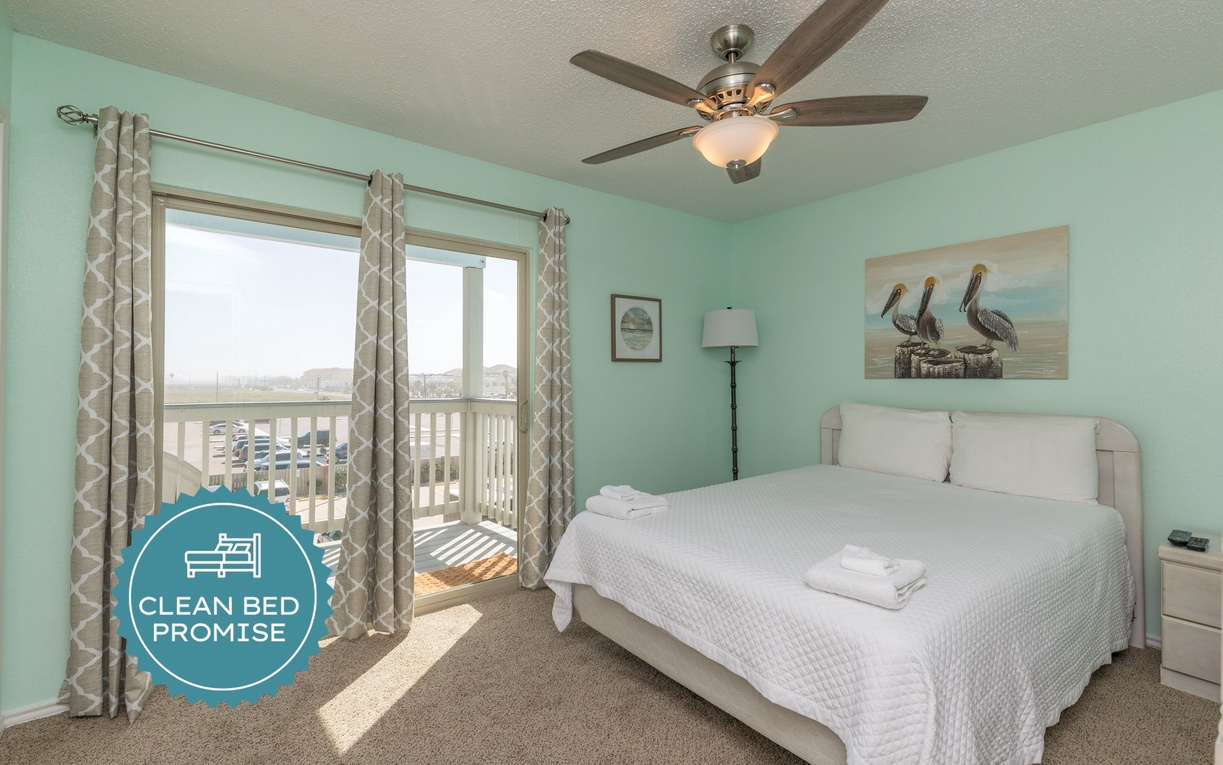 Sleep better at Padre Escapes with our exclusive Clean Bed Promise, providing fresh linens, comforters, and towels washed at high temperatures exceeding CDC recommendations, setting us apart for a truly restful vacation