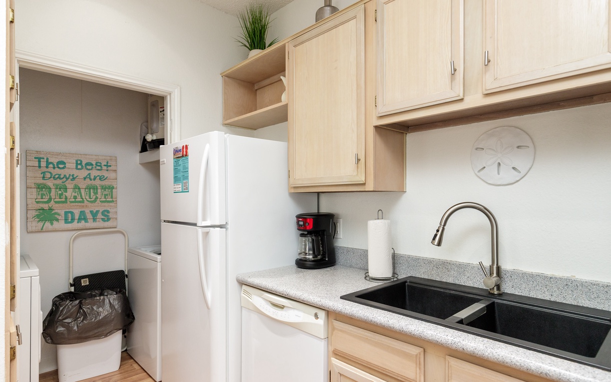 Your fully-equipped kitchen features everything you need for a relaxing stay, from morning coffee to home-cooked meals.