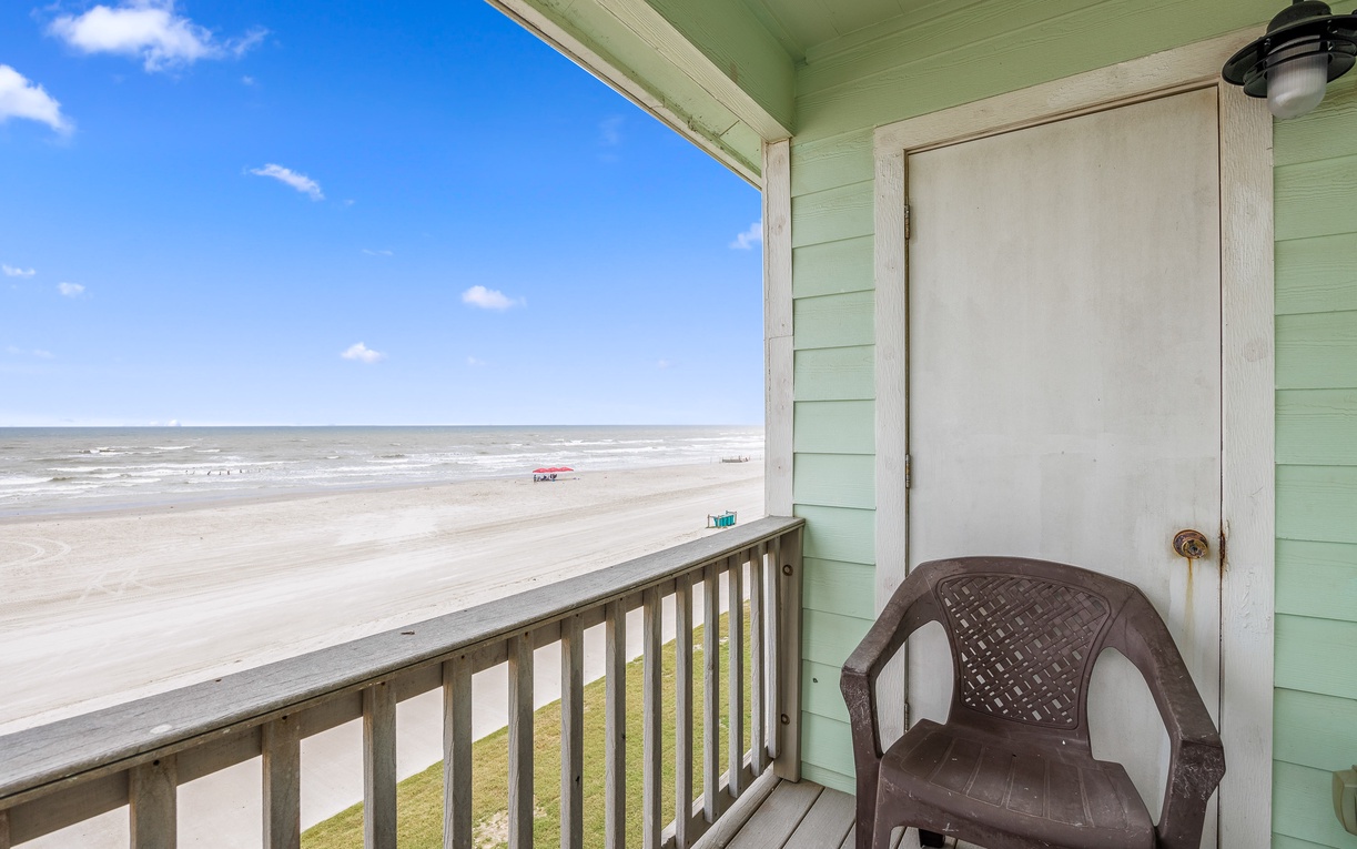 Step onto your private balcony where soft ocean breezes and endless beach views create the perfect spot for your morning coffee.