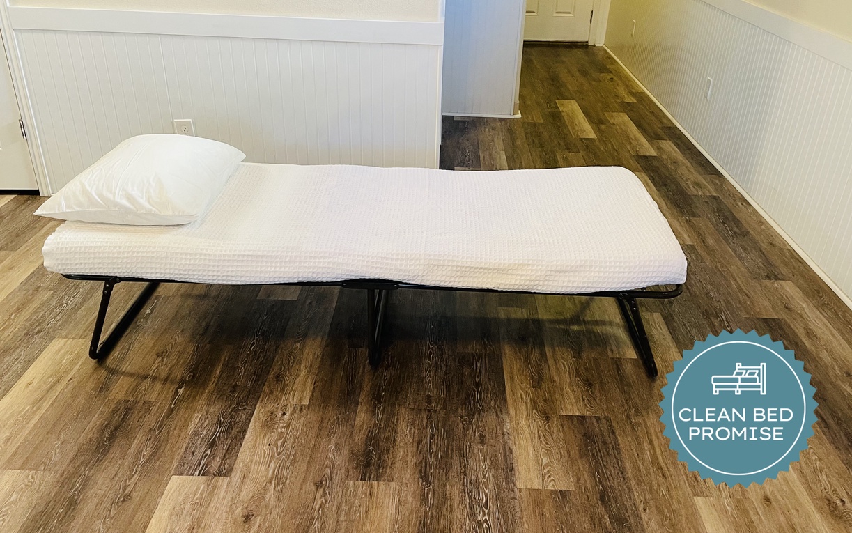 Rest comfortably on this twin size fold-out bed.