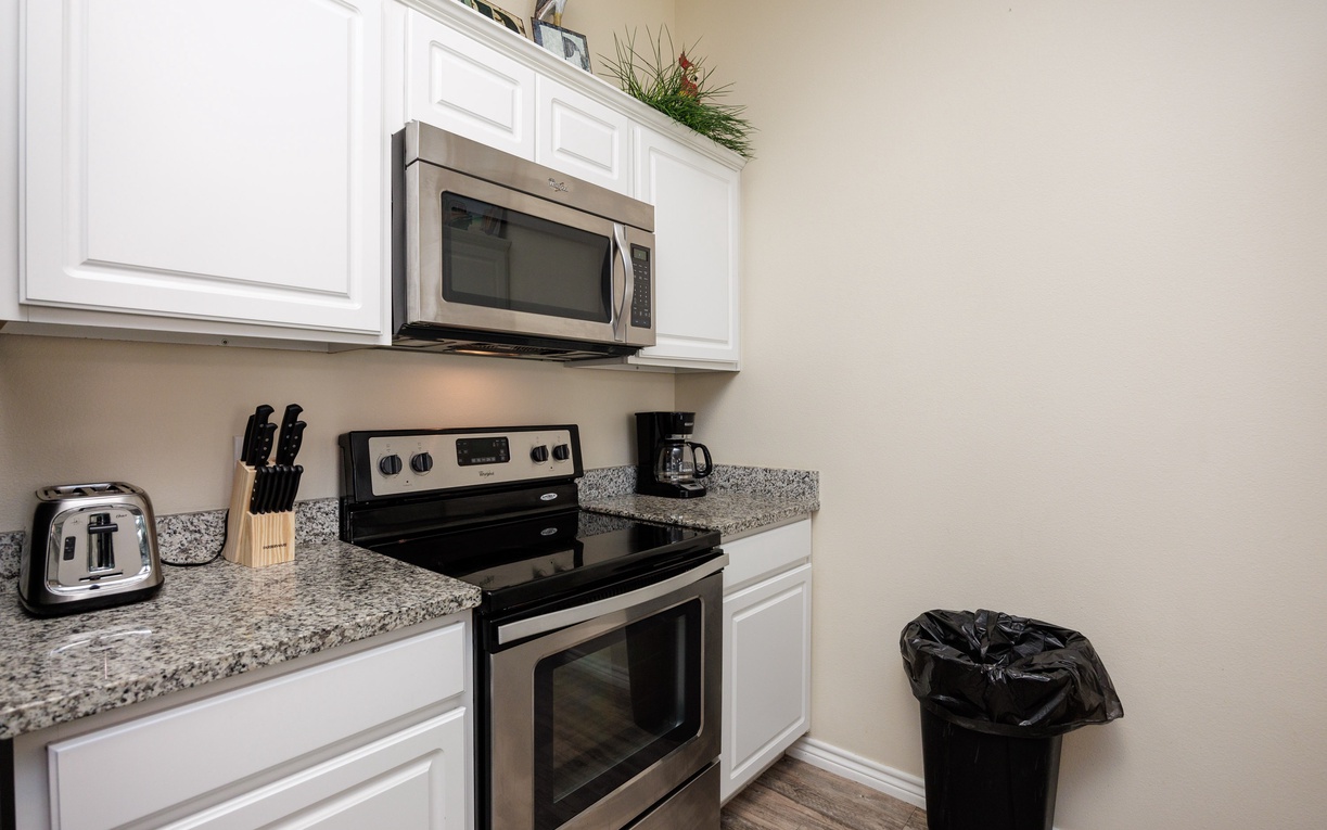 Your fully equipped kitchen features granite countertops, stainless appliances, and everything you need to whip up your favorite meals during your stay.
