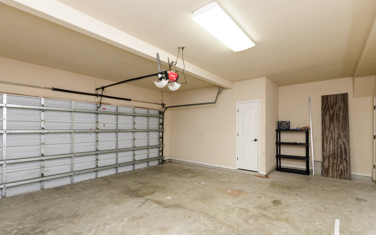 Your spacious two-car garage provides secure parking plus convenient storage shelving for all your vacation gear and belongings.