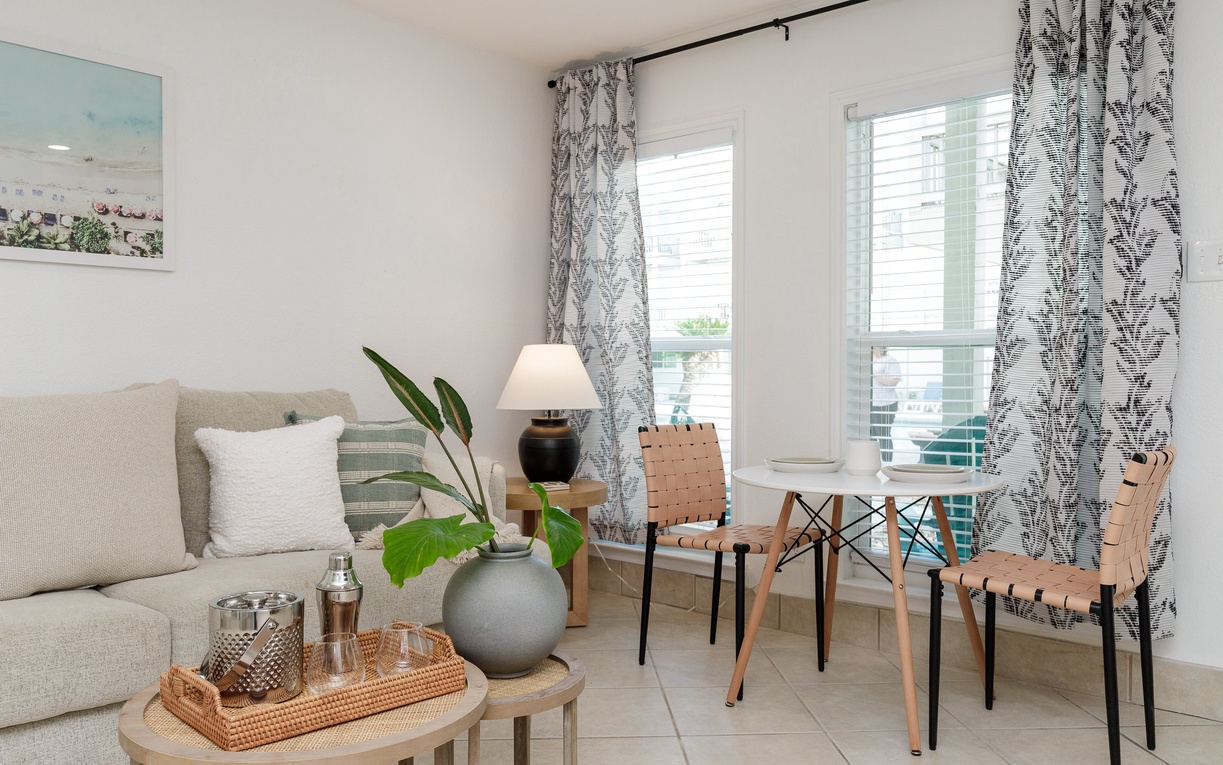Relax in your bright, stylish living space with modern furnishings, natural light, and thoughtful touches that make it feel like home.