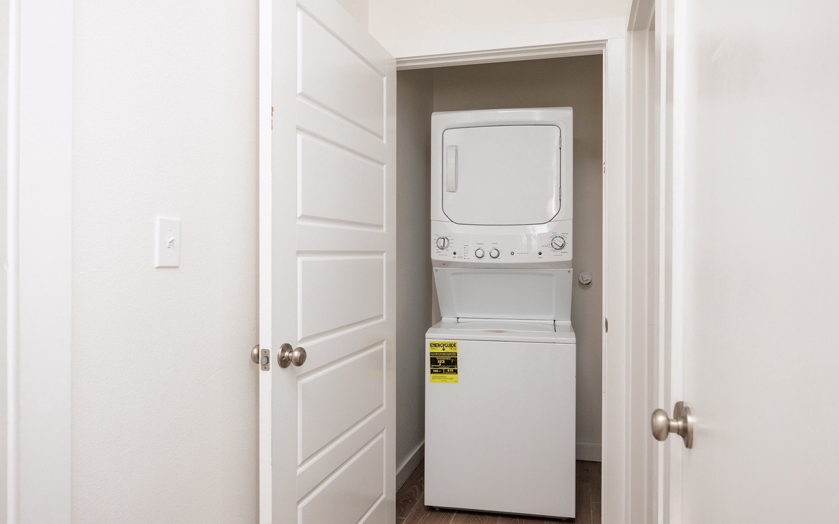 Your in-unit washer and dryer keeps you comfortable with fresh clothes throughout your stay.