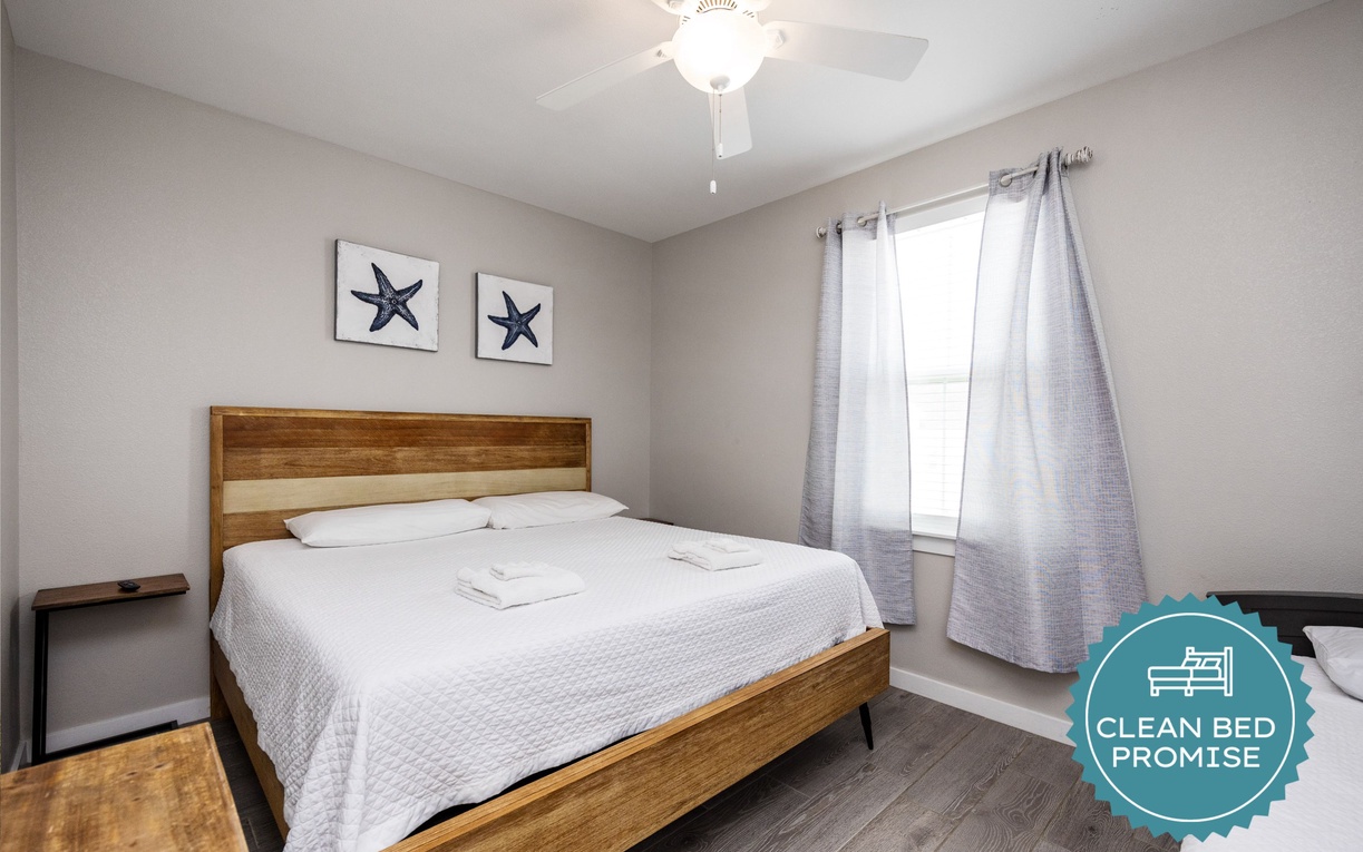 Drift off to peaceful dreams in your cozy bedroom, featuring crisp linens, warm wood accents, and gentle natural light.