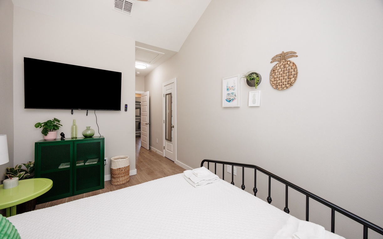 Relax in your bright, airy bedroom with modern amenities and charming decor that makes you feel right at home.
