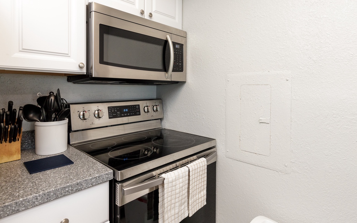 Your fully equipped kitchen features stainless steel appliances and everything you need to prepare delicious meals during your stay.