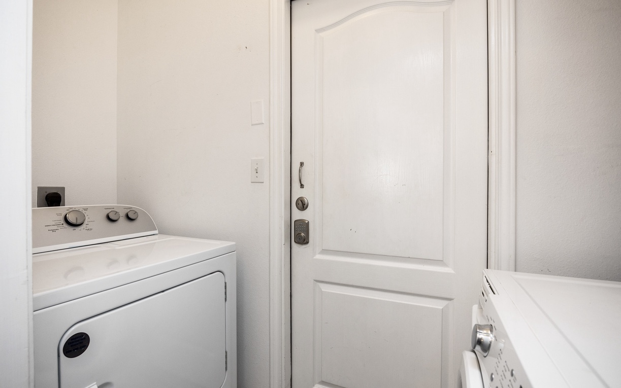 Your dedicated laundry room keeps your clothes fresh with full-size washer and dryer for ultimate convenience.
