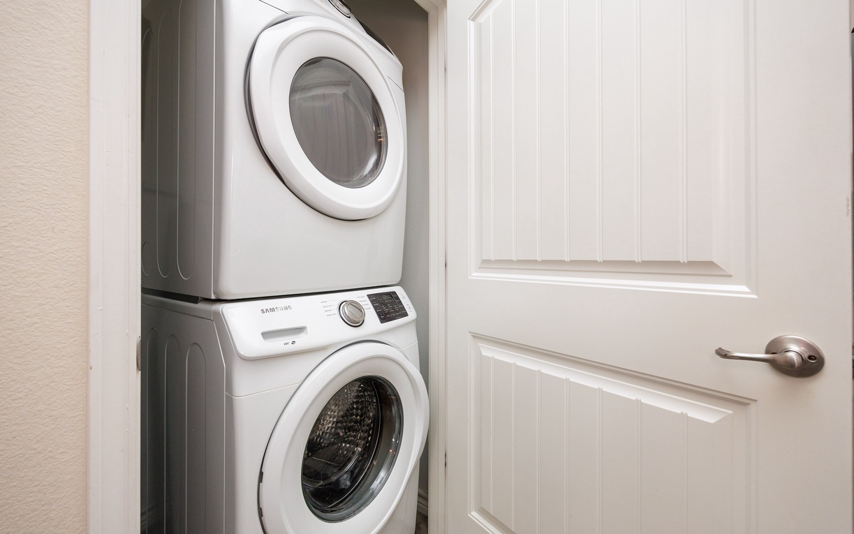 Keep your wardrobe fresh with convenient in-unit laundry—no more searching for coins or waiting for machines.