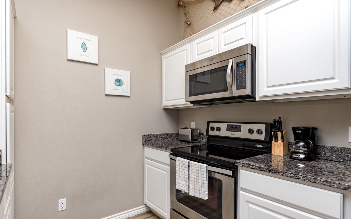 Your fully equipped kitchen features granite countertops, stainless steel appliances, and everything you need to prepare delicious home-cooked meals during your stay.