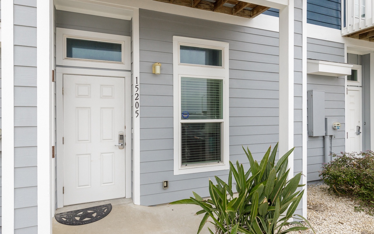 Property entrance with coded lock for added security during your stay