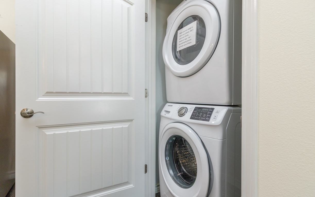 Keep your wardrobe fresh with your private in-unit washer and dryer, perfectly tucked away yet easily accessible.