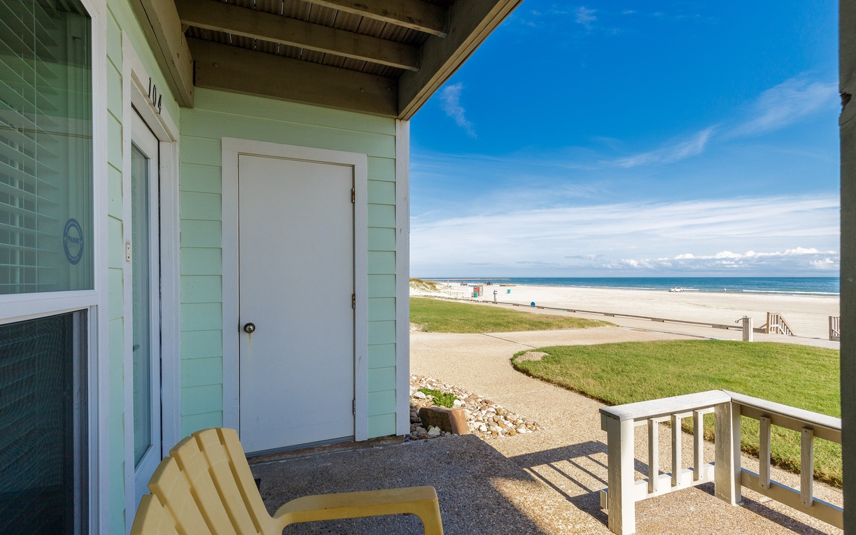 Beachfront cottage with direct ocean access and charming coastal views from your private covered porch.