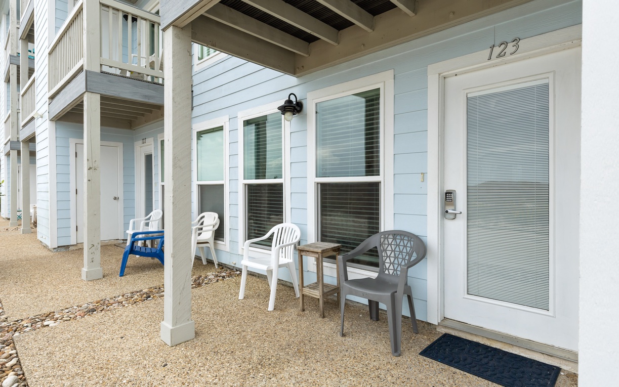 Your private patio offers comfort with outdoor seating where you can unwind and enjoy fresh air moments from your door.